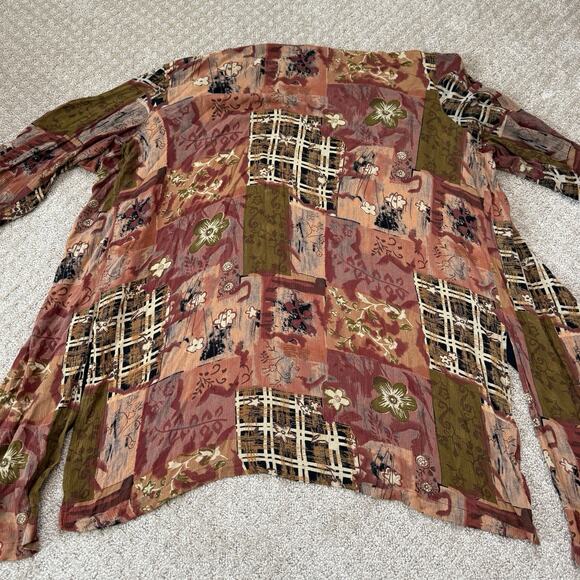 Women Plus Size 3x Kimono Robe Open Front Artsy Rayon Vintage Cardigan - Picture 8 of 9